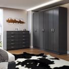 Guarda-Roupa Casal Aiden 6 Portas 2 Gavetas com Cômoda 10 Gavetas Preto - Panorama Móveis