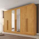 Guarda-Roupa Casal Alba Plus 6 Portas 4 Gavetas 100% Mdf com Espelho Peroba - Mademarques