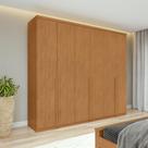 Guarda-Roupa Casal Alonzo 6 Portas 4 Gavetas Amêndoa Clean