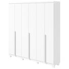 Guarda Roupa Casal Alonzo 6 Portas 4 Gavetas Branco 100% MDF Móveis Lopas