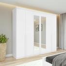 Guarda-Roupa Casal Alonzo 6 Portas 4 Gavetas Com Espelho Branco