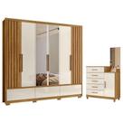 Guarda Roupa Casal Amazonas E Cômoda Lisboa Freijó Off White Com Espelho - Moval Guarda Roupa Casal Amazonas E Cômoda Lisboa Freijó Off White Com Espelho - Moval
