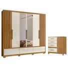 Guarda Roupa Casal Amazonas E Cômoda Vênus Freijó Off White Com Espelho E Pés - Moval Guarda Roupa Casal Amazonas E Cômoda Vênus Freijó Off White Com Espelho E Pés - Moval