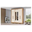 Guarda Roupa Casal Ambiente B366 Nature Off White Henn com Espelho - Briz Móveis Guarda Roupa Casal Ambiente B366 Nature Off White Henn com Espelho - Briz Móveis