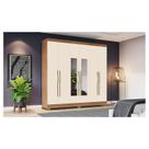 Guarda Roupa Casal Ambiente B368 Nature Off White Henn com Espelho - Briz Móveis