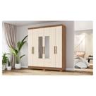 Guarda Roupa Casal Ambiente B369 Nature Off White Henn com Espelho - Briz Móveis