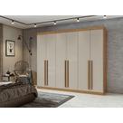 Guarda Roupa Casal Ambiente Bertha 6 Portas Amêndoa Clean Off White - Lopas