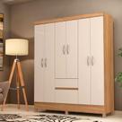 Guarda Roupa Casal Ambiente Flash 2 Amêndola Touch Off White Demóbile