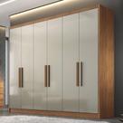 Guarda Roupa Casal Ambiente Linea 6 Portas 4 Gavetas Cumaru 25 Fendi Novo Horizonte