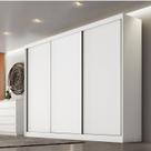 Guarda Roupa Casal Ambiente Logan 3 Portas 4 Gavetas Neve Novo Horizonte