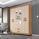 Guarda Roupa Casal Ambiente Modena com Espelho 6 Portas Carvalho Americano Off White - Incorplac Guarda Roupa Casal Ambiente Modena com Espelho 6 Portas Carvalho Americano Off White - Incorplac