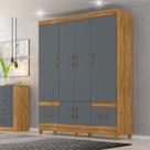 Guarda Roupa Casal Ambiente MS912 6 Portas Freijó Cinza - Moval
