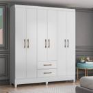 Guarda Roupa Casal Ambiente Panamá 6 Portas Branco Brilho - Moval