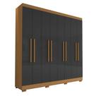 Guarda Roupa Casal Ambiente Porto 8 Portas 4 Gavetas Freijó Grafite - Aramóveis Guarda Roupa Casal Ambiente Porto 8 Portas 4 Gavetas Freijó Grafite - Aramóveis