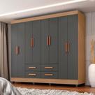 Guarda Roupa Casal Ambiente Porto 8 Portas Nature Cinza - Móveis Leão Guarda Roupa Casal Ambiente Porto 8 Portas Nature Cinza - Móveis Leão