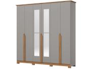 Guarda-Roupa Casal Andréas 6 Portas 6 Gavetas Cinza/Nature - Henn