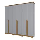 Guarda Roupa Casal Andréas 6 Portas Cinza Nature - Henn