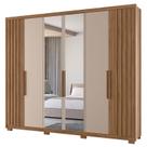 Guarda Roupa Casal Araguaia 6 Portas Carvalho Fendi com Espelho - Moval Guarda Roupa Casal Araguaia 6 Portas Carvalho Fendi com Espelho - Moval