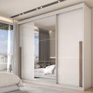 Guarda-Roupa Casal Arcadia 3 Portas 6 Gavetas com Espelho Branco - Panorama Móveis