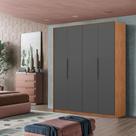 Guarda-Roupa Casal Arty 4 PT 3 GV Amendola e Grafito