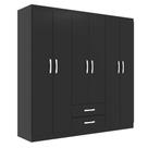 Guarda-Roupa Casal Atalaia 6 PT 2 GV Preto