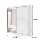 Guarda Roupa Casal Athenas 2 Portas Ripado 3 Gavetas Com Espelho Com Pés - D' Doro Branco/ripado