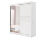 Guarda Roupa Casal Athenas 2 Portas Ripado 3 Gavetas Com Espelho Sem Pés - D' Doro Branco/ripado