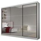 Guarda Roupa Casal Atlanta 3 Portas 8 Gavetas Neve com Espelho Novo Horizonte