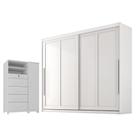 Guarda Roupa Casal Atraente 2 potas com Cômoda Sapateira Imperial 5 gavetas Branco Absoluto Semi Fosco-Zanzini Guarda Roupa Casal Atraente 2 potas com Cômoda Sapateira Imperial 5 gavetas Branco Absoluto Semi Fosco-Zanzini