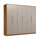 Guarda Roupa Casal Atrice D66010K 6 Portas Nogueira Nude Prime TX Demóbile Demartêz
