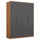Guarda Roupa Casal Attore D43010k 4 Portas Amêndola Grafito - Demartêz