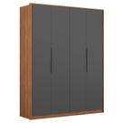 Guarda Roupa Casal Attore D43010K 4 Portas Amêndola Grafito - Demartêz