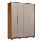 Guarda Roupa Casal Attore D43010kpe 4 Portas Nogueira Nude Prime Tx Com Pés Demóbile - Demartêz
