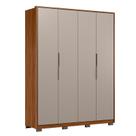 Guarda Roupa Casal Attore D43010KPE 4 Portas Nogueira Nude Prime TX com Pés Demóbile - Demartêz