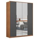 Guarda Roupa Casal Attore D43012K 4 Portas 2 Portas em Espelho Amendola Grafito - Demartêz