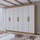 Guarda-Roupa Casal Aurora 6 Portas 2 Gavetas Marrocos/Off White - Panorama Móveis