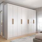 Guarda-Roupa Casal Aurora 8 Portas 4 Gavetas Branco Neve - Panorama Móveis