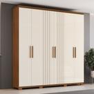 Guarda Roupa Casal Ávila 6 Portas 4 Gavetas com Pés em ABS e detalhes Ripados/Soft