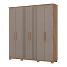 Guarda Roupa Casal ávila 6 Portas 4 Gavetas Com Pés Ripados D333 Nature Avelã - Henn
