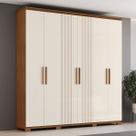 Guarda-Roupa Casal ávila Soft 6 Portas 4 Gavetas Ripado Nature/Off White - Henn
