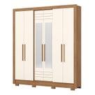 Guarda Roupa Casal B366 Nature Off White Henn com Espelho - Briz Móveis Guarda Roupa Casal B366 Nature Off White Henn com Espelho - Briz Móveis