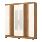 Guarda Roupa Casal B367 Nature Off White Henn com Espelho - Briz Móveis