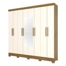 Guarda Roupa Casal B51 Nature Off White com Espelho Briz Móveis