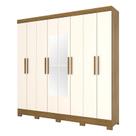Guarda Roupa Casal B51 Nature Off White com Espelho Briz Móveis