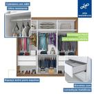 Guarda Roupa Casal Barcelona 3 Portas de Correr 4 Gavetas com Espelho MDP