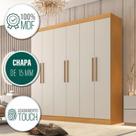 Guarda roupa casal belém 6 portas 4 gavetas acabamento touch