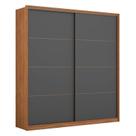 Guarda Roupa Casal Belga 2 Portas Amêndola Grafito - Demartêz