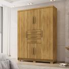 Guarda Roupa Casal Belga 6 Portas de Bater 3 Gavetas com Cabideiros Nature G98 - Gran Belo