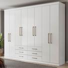 Guarda-Roupa Casal Belize 8 Portas 6 Gavetas Branco - Pnr Móveis