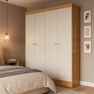 Guarda-Roupa Casal Boreal 4 Portas Carvalho e Off White